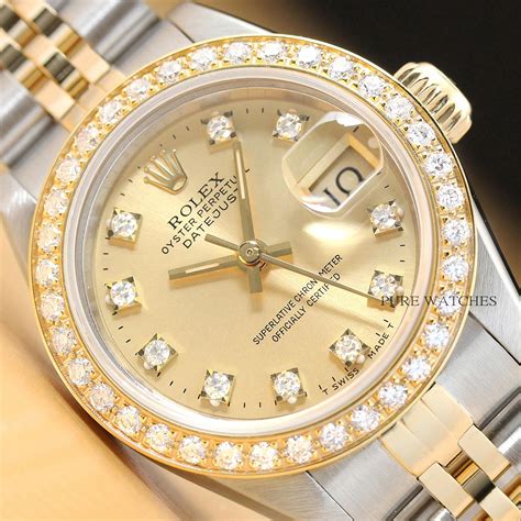 rolex gold watch womens water resistant quartz of genesis|rolex diamond watches for women.